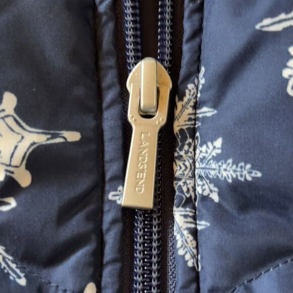 Lands' End Snowflake Puffer Vest Down Fill Winter - Picture 8 of 9